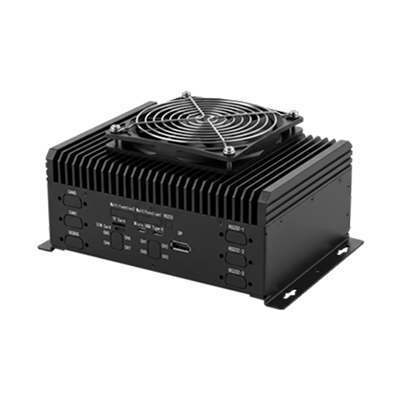 SuperVision AI-BOX VA-PC-AI-100 Edge AI Computing Unit Front View with Fan -Channel Video Analysis ITS
